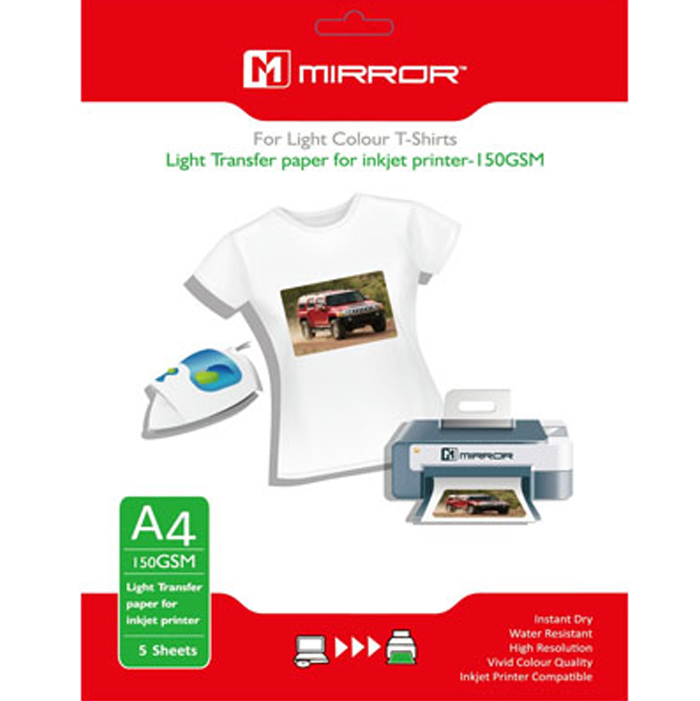 Mirror Light T-shirt Transfer paper for inkjet