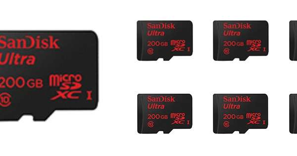 Sandisk 200GB microSD memory card (photo credit: Sandisk)