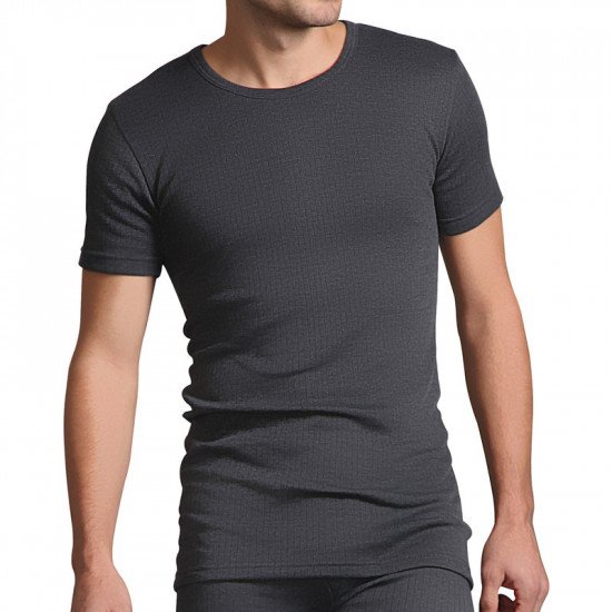 Five Star Men's Thermal Short Sleeve T-Shirt Brushed Inside Grey - Large