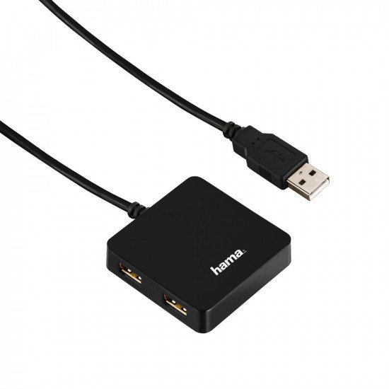 Hama USB 2.0 Hub 1:4 Port Bus Powered - Black