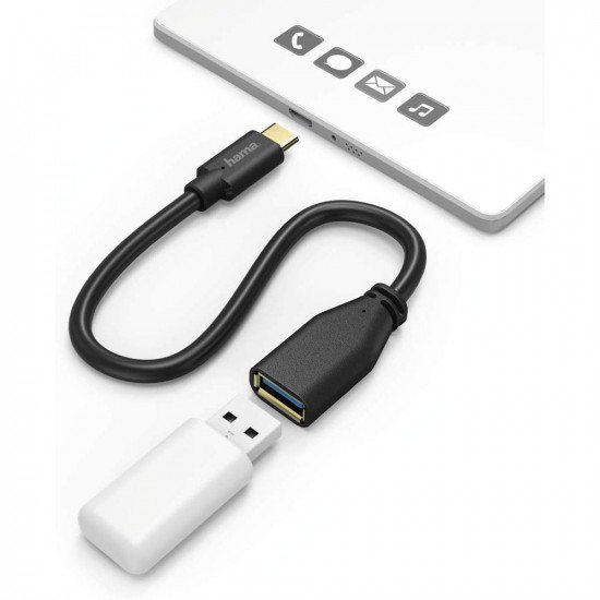 Hama USB-C Adapter Cable USB-C Plug - USB-A Socket USB 3.2 - 15cm