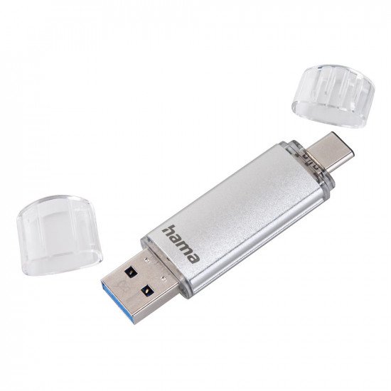 Hama C-Laeta Dual USB 3.0 Type C Flash Drive 40 MB/s Silver - 16GB