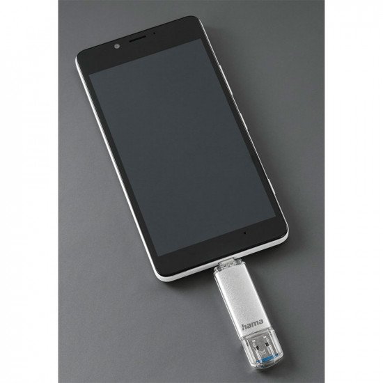 Hama C-Laeta Dual USB 3.0 Type C Flash Drive 40 MB/s Silver - 32GB