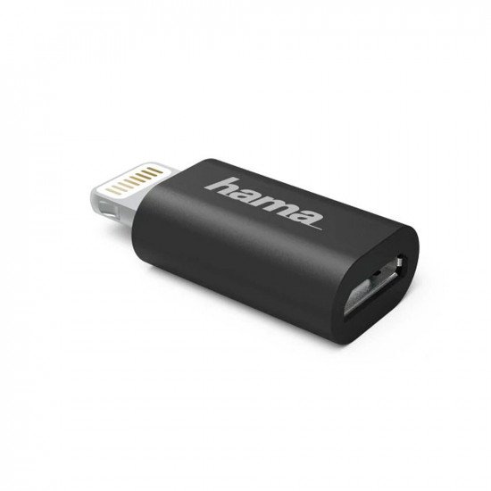 Hama Micro USB Adapter to Apple Lightning Plug MFI - Black