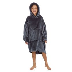 Embargo Hoodie Childrens Supersoft Fleece Oversize Hoody - One Size - Charcoal Grey