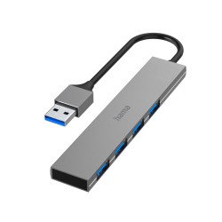 Hama USB Hub 4 Ports USB 3.0 5 Gbit/s Ultra-Slim - Aluminium 