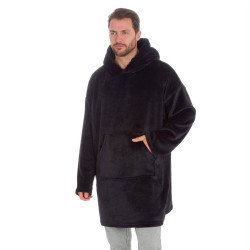 Embargo Hoodie Adults Supersoft Fleece Oversize Hoody - One Size - Black