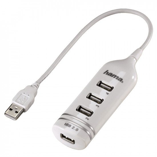 Hama USB 2.0 Hub 1:4 Bus Powered - White