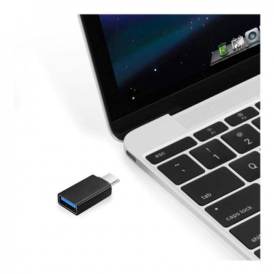 EvoDX USB C Type C 3.1 Male to USB 3.0 Female OTG Adapter - Black