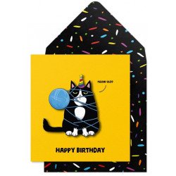3D Meow Old Greeting Card 