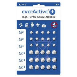 everactive Alkaline Coin Button Cell Batteries - 30 Pack