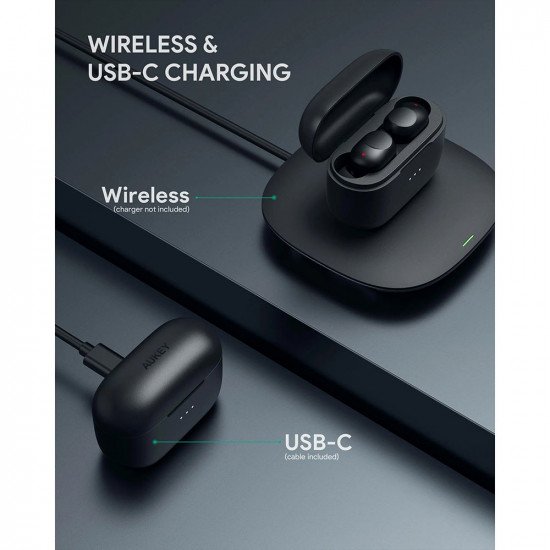 Aukey EP-T31 Wireless Charging Earbuds Elevation in-ear Detection - Black