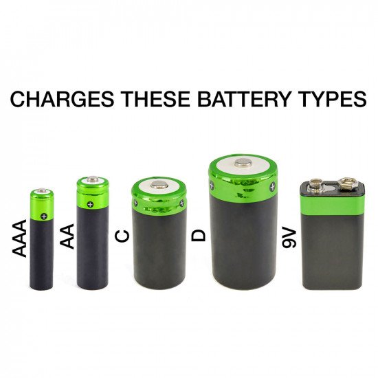 Lloytron Battery Charger Universal for AA AAA C D 9V Rechargeable Batteries