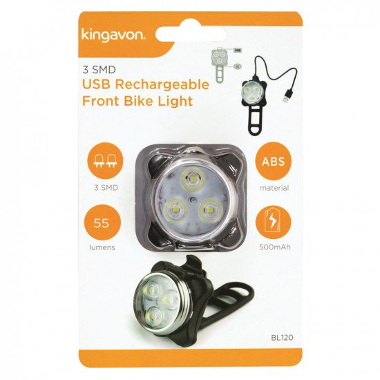 Kingavon 3 SMD USB Rechargeable Rear Bike Light