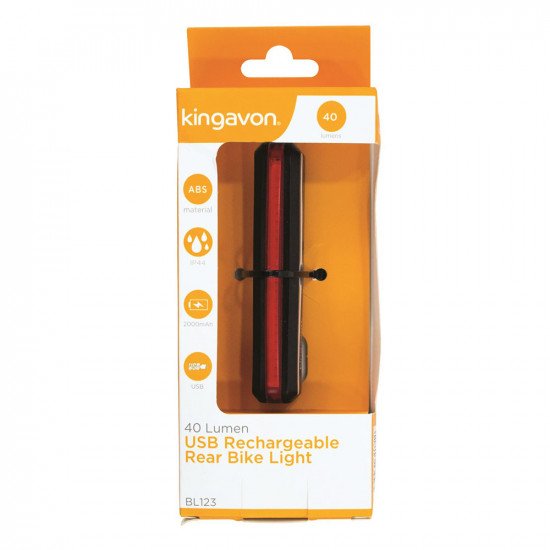 Kingavon 40 Lumen USB Rechargeable Rear Bicycle Light