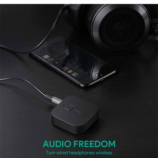 Aukey BR-C1 Bluetooth Receiver Wireless Audio Adapter w/ Microphone