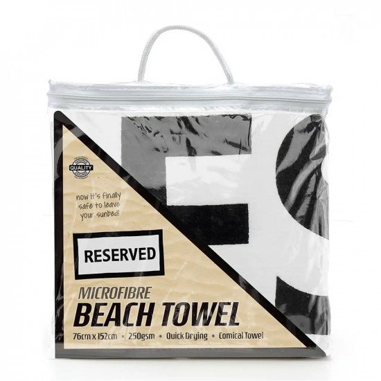 Snug-Rug Reserved MicroFibre Towel 152cm x 76cm - Black/White