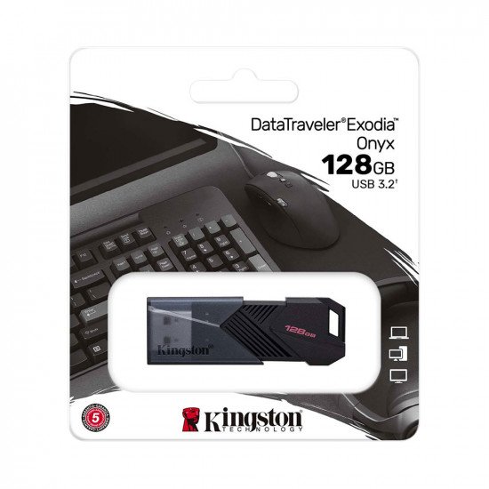 Kingston DataTraveler Exodia Onyx USB 3.2 Memory Flash Drive - 128GB