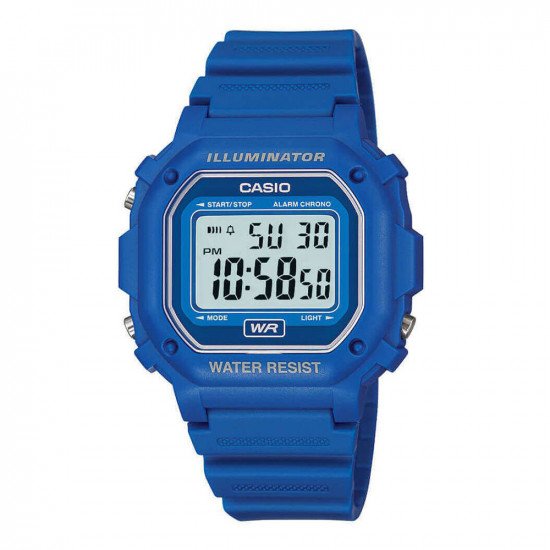 Casio Classic Digital LCD Watch with Stopwatch, Timer, Alarm, Water Resistant - F-108WH-2AEF - Blue