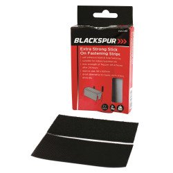 Blackspur Extra Strong Stick on Fastening Hook & Loop Strips - Black