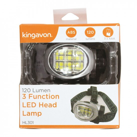 Kingavon 120 Lumen LED Headlamp Headlight with 3 Light Modes