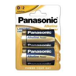 Panasonic D Cell Blister Pack Alkaline Batteries - 2 Pack