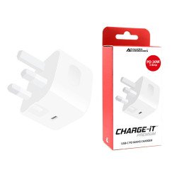 AA CHARGE-iT USB-C PD (Power Delivery) Mains Charger 20W - White