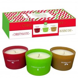 Christmas Candle Set Christmas Eve, Christmas Day, Boxing Day - Pack of 3 85g - LAST ONE!