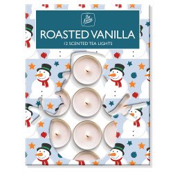 Christmas Snowman Tealights x 12 - Roasted Vanilla Scented