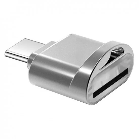 Hicober USB-C Card Reader UCN3298 – SD / MicroSD Multi-Card Adapter, Silver, Brand New Sealed