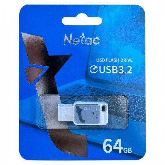 Netac USB 3.2 Flash Drive Memory Pen UA31 - Blue - 64GB