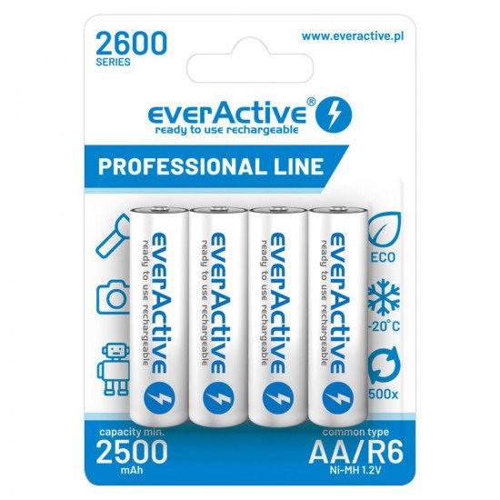 everActive Rechargeable AA 2500mAh batteries - 8 Pack