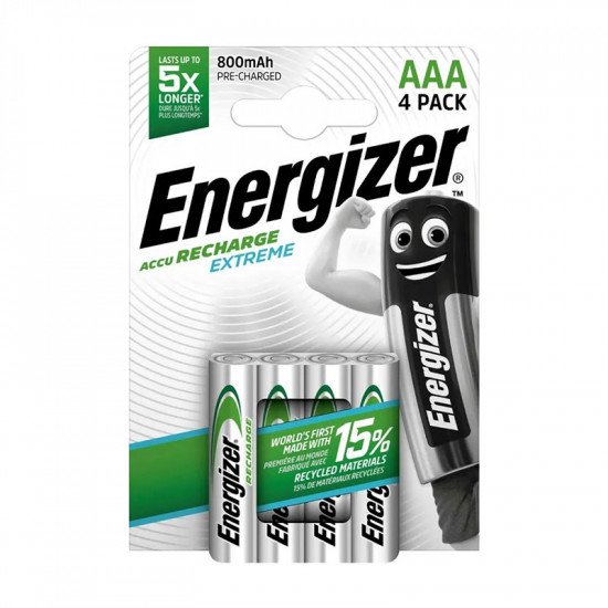 Energizer Extreme AAA MN2400 HR03 NiMH Rechargeable Batteries 800mAh - 4 Pack