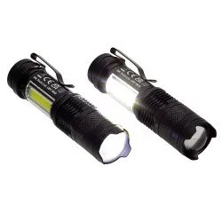 Pila Tascabile LED COB Pocketman 80.000 Lumen, Ricaricabile USB, 4 Modalit&agrave;, Impermeabile
