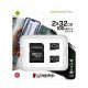 Kingston Canvas Select Plus MicroSDXC Memory Card 100MB/s UHS-1 U1 A1 V10 Class 10 with 1 x Adapter - Twin Pack - 32GB
