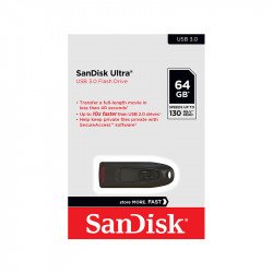 Sandisk Ultra USB 3.0 Flash Drive Memory Stick 130 MB/s - 64GB