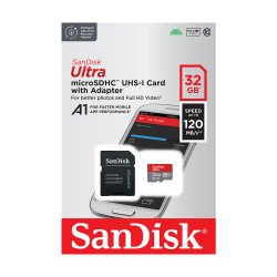 SanDisk Ultra MicroSDXC Class 10 A1 UHS-1 Memory Card with Adapter 100Mbps - 32GB