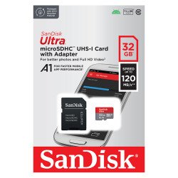 SanDisk Ultra MicroSDXC Class 10 A1 UHS-1 Memory Card with Adapter 100Mbps - 32GB