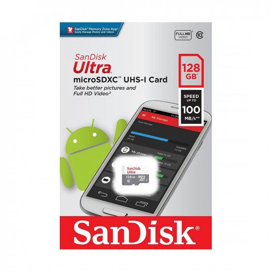 SanDisk Ultra Lite MicroSDXC Class 10 A1 UHS-1 Memory Card 120Mbps - 128GB