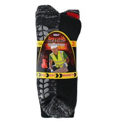 Mens Self Heating Work Socks With Tourmaline & Grips 3 Pair Pack 6-11