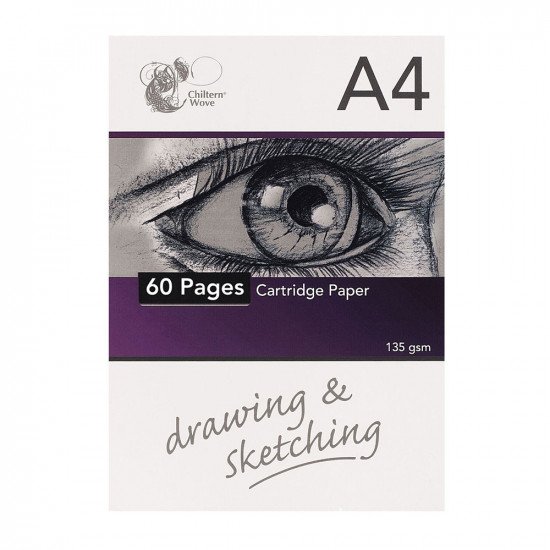 Chiltern Wove Drawing & Sketching Cartridge Paper Pad A4 - 60 Pages