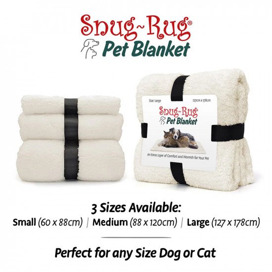 Snug Rug Sherpa Throw Pet Blanket - Cream - Medium