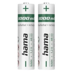 Hama Rechargeable AAA 1000mAh batteries - 2 Pack