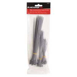 Blackspur Assorted Cable Zip Ties Silver- 100pcs