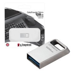 Kingston DataTraveler Micro Metal USB 3.2 Memory Flash Drive - 128GB  