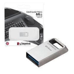 Kingston DataTraveler Micro Metal USB 3.2 Memory Flash Drive - 64GB  