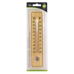 Green Blade Wooden Garden Thermometer