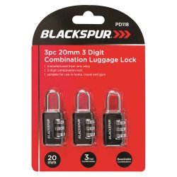 Blackspur Padlock with Combination Dial - 3 Pack