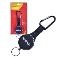 Amtech Recoil Keyring with Carabiner