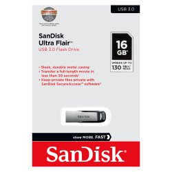 SanDisk Ultra Flair USB 3.0 Flash Drive Memory Stick - 16GB